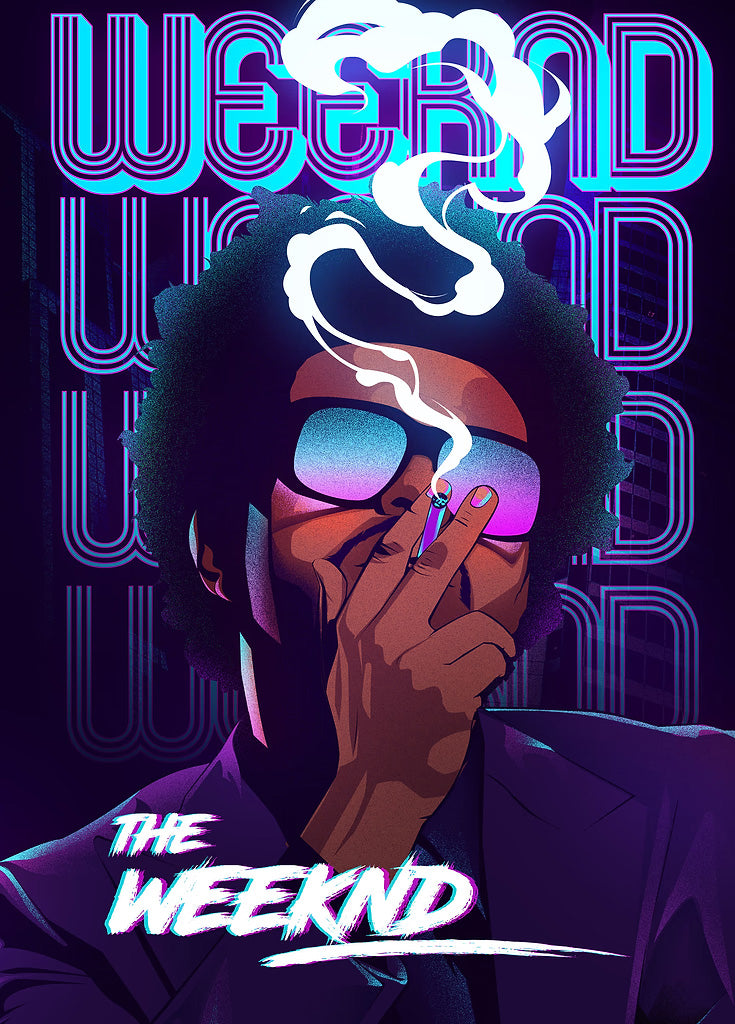 The Weeknd metal poster artwork